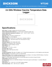 Thumbnail of document Data Sheet - WTG 2.4 GHz Wireless Temperature Data Logger
